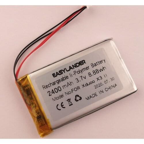 High capacity 3.7V 2400mAh lithium polymer batteries For Xduoo X3 II Bluetooth Portable HD Lossless MP3/WAV/ FLAC Music Player