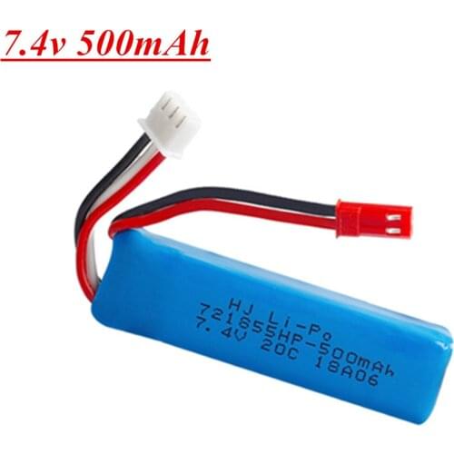 7.4V 500mAh Lipo Battery for WLtoys A202 A212 A222 A232 A242 A252 4WD Remote control high speed toy cars 7.4V 721855HP