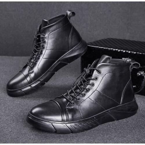 High Quality Boots Men Ankle Winter Shoes Handmade Outdoor Working Genuine Leather Boots Vintage Style Men Waterproof Warm Shoes