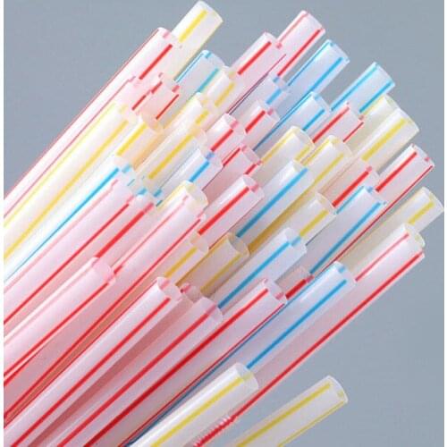 24pcs Disposable Soda Juice Plastic Color Stripes Bendable Straws Wedding Accessories