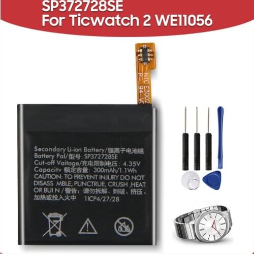 Original Replacement Battery 300mAh SP372728SE For Ticwatch 2 Ticwatch2 WE11056 Ticwatch Express Smart Watch Batteries