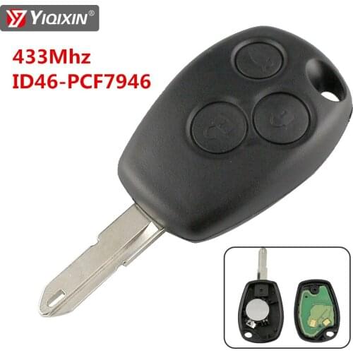 YIQIXIN 3 Button Remote Car Key For Renault Trafic Vivaro Primastar Movano Replacement Keyless 433Mhz ID46 PCF7947 PCF7946 Chip