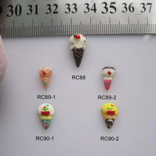RC88-90 30pcs/bag Cartoon Ice Cream Resin Cartoon Deco Nail Art Decoration Nail DIY Deco
