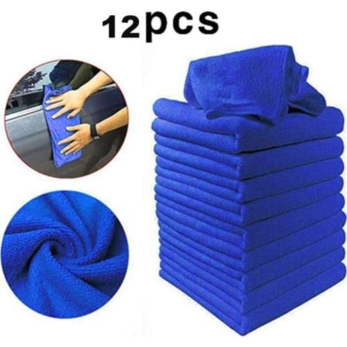 12 Pcs Extra Soft Car Wash Microfiber Towel Car Cleaning Drying Cloth Car Windshield Care Cloth Home Office Kitchen Scouring Pad