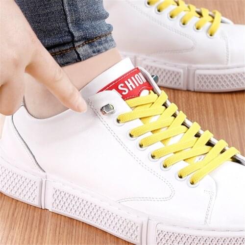 Magnetic Metal lock No Tie Shoelaces Child Adult Safety Quick Elastic Shoelace Outdoor Leisure Sneakers Lazy laces Unisex 1 Pair