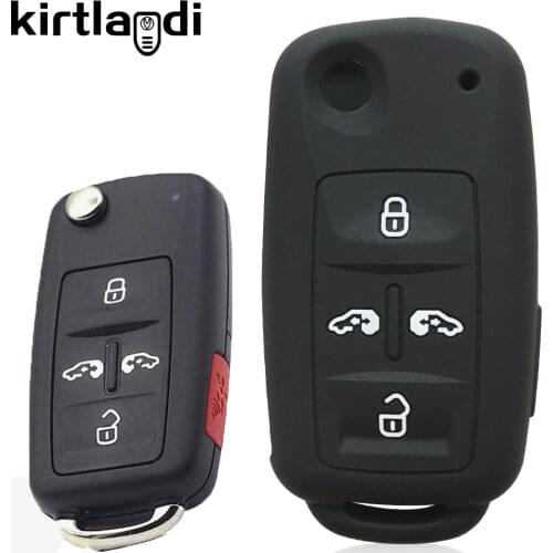 Silicone Key Case Cover for Seat Alhambra for VW Multivan Sharan Caravelle Transporter Caddy Keyless Shell Protector Key Holder