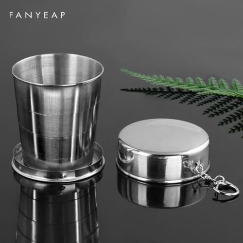 Stainless steel folding cup stainless steel folding retractable cup folding cup Teacups folding Teaware
