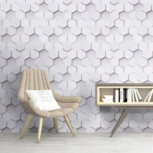 Modern 3D Geometric Decorative Wallpaper Living Room Sofa TV Background Wall Self Adhesive Creative Wall Decals Waterproof PVC