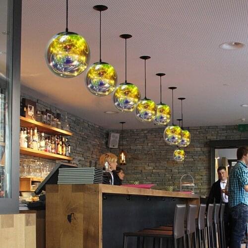 Nordic Modern hanging loft 7 Color Glass lustre Pendant Lamp industrial decor Lights Fixtures E27/E26 for Kitchen Restaurant