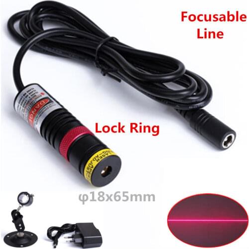 Glass Line D18X65 Focusable 638nm Direct Red Laser 10mW 30mW 50mW 100mW 150mW 200mW Laser Module for Cutting Positioning