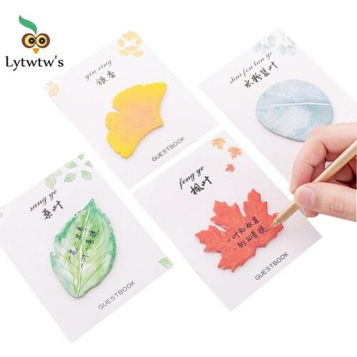 Cute Kawaii Natural Plant Leaf Sticky Note Memo Pad Office Planner Sticker Stationery School Supplies decoration adhesive