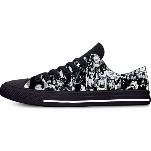 Rock N roll 1950S Music Band Singer Skull Fashion Casual Cloth Shoes Low Top Lightweight Breathable 3D Print Men Women Sneakers