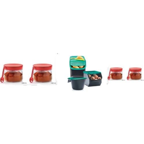 Tupperware Maxi Cellar Set( 5.5L,3L,2.5L) veDuru Spice 4 Piece Set (4x580 ml)