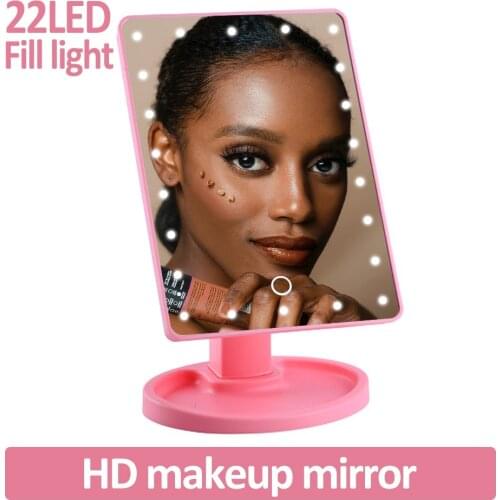 Makeup Vanity Mirror With LED Light Adjustable Table Dressing Mirrors Touch Dimmer 180 Degree Rotation Beauty Tool Makeup Mirror