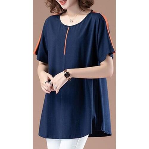 Plus Size 5XL 2021 Summer Women T-shirt Vintage O-neck Short Sleeve Women T Shirt Middle-aged Mother Clothes Female Tops Y223
