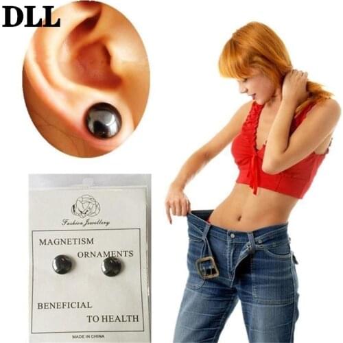 1 Pair magnet in ear eyesight slimmingStimulating Acupoints Stud Earring Healthy Bio magnetic therapy weight loss earrings