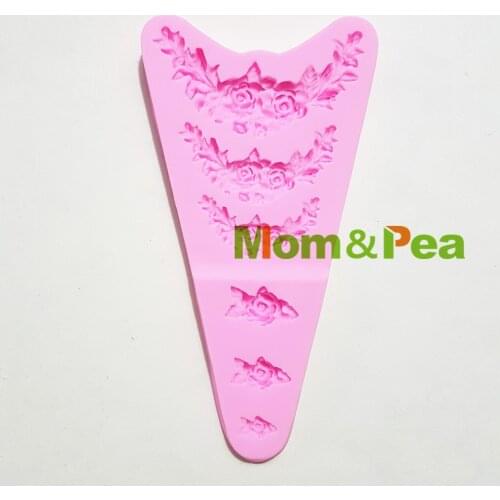 Mom&Pea 1323 Free Shipping Flower Deco Silicone Mold Cake Decoration Fondant Cake 3D Mold Food Grade