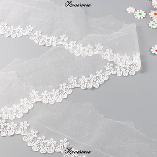 15Yard New White Transparent Mesh Embroidery Lace Clothing Accessories Wedding Dress Skirt Jewelry Headwear DIY Material 10CM