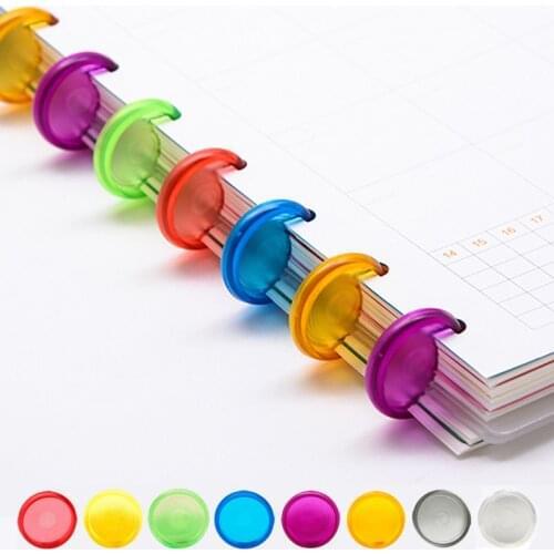 18/24/28mm Colored Mushroom Hole Disc Arc Candle Pattern Disc-binding Office Loose Leaf Binding Ring Notepad Binder Discs Buckle