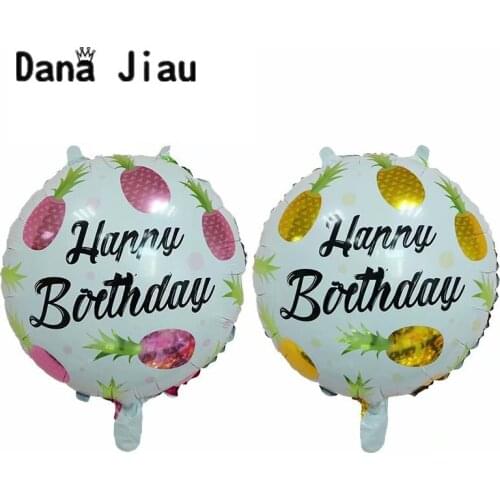 18inch yellow/pink pineapple balloon Birthday Party Decoration holiday Inflatable Air Helium Balloons kids toy