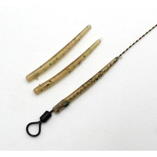 20PCS Carp Fishing Accessories Anti Tangle Sleeves Line Aligner Camo Brown Hook Sleeve for Carp Rig Hair Ronnie Rig Tackle