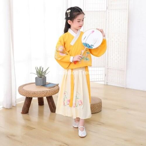 2021 ancient chinese costume kids child hanfu dress clothing folk dance performance chinese traditional hanfu kid fairy dress