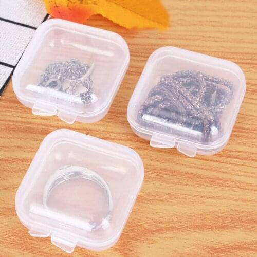 24pcs Small Square Clear Plastic Storage Box Storage Container for Cosmetic Jewelry Diamond Embroidery Craft Bead Pill Home