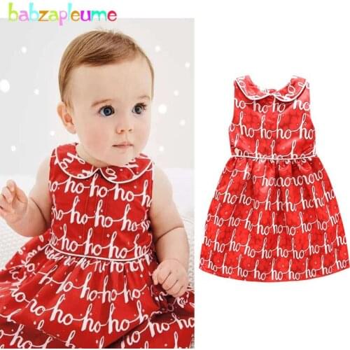 3-24Months/Summer Baby Girls Birthday Dresses Cute Red Sleeveless Infant Princess Party Dress Christmas Newborn Clothing BC1556
