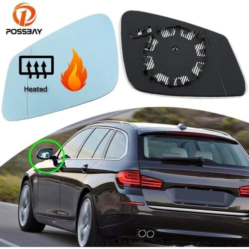 POSSBAY 1 Pair Car Mirror Glass Rear View Heated Blue for BMW 5/6/7 Series F01 F02 F04 F06 F07 F10 F11 F12 F13 Exterior Parts