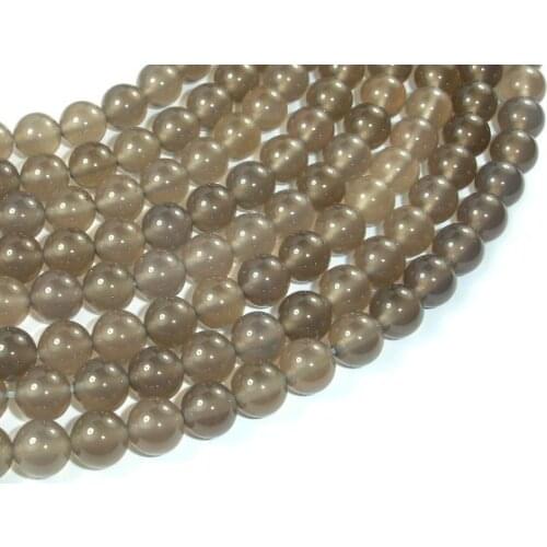 One strand 100% Natural Gray Agat e Beads 4MM 6 MM 8MM 10MM 12MM Round Semi Gem Stone Jewelry Loose Beads 15.5"/Strand