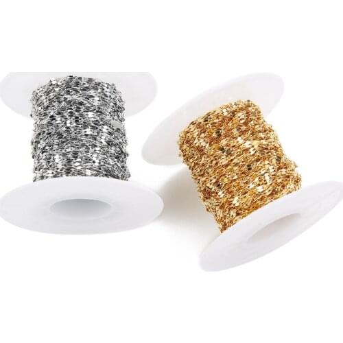 10 Yard/roll 2*4mm Gold Silver Color Rope Chain Stainless Steel Necklace For Women Men Gold Fashion Rope Chain Jewelry Gift