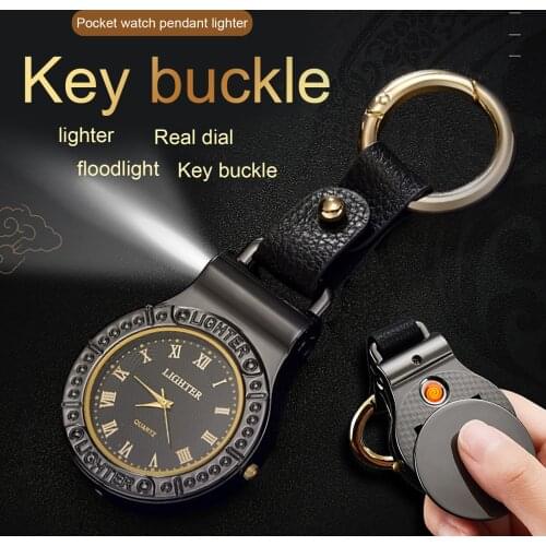 OTOKY Light Keychain lighter watch without fuel, 2021 new fashion watch dual-purpose round watch часы наручные женские