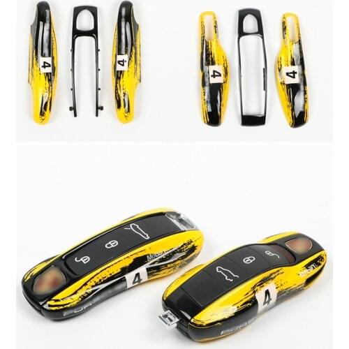 NO.4 Painting Key Shell Holder Cover Plastic Car Key Case Cover Shell For Porsche Cayenne Macan 718 911 Cayman Panamera Taycan