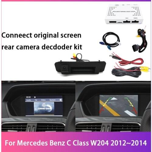 For Mercedes Benz C Class W204 2012 2013 2014 Reverse Camera Kit DIY Rear View Parking Camera With Interface Update OEM Screen