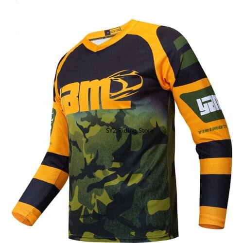YBM Motocross Long Sleeve Jersey Maillot Ciclismo MX DH ATV Mountain MTB Jersey Cycling Jerseys Downhill Bike Shirts