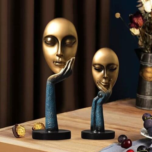 Face Family Figurines Lovely 1 pair Ornament Home Decorations Creative Crafts Home Decor Accessories Face Statue Wedding Gift