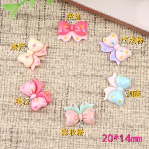 10pcs 20*14MM DIY Resin bow tie bowknot charms flatback cabochon sticker kawaii resin craft jewelry making ornament decoration
