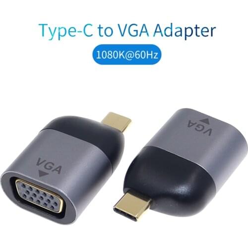 Type C Male to VGA Female Adapter Cable USB-C to VGA DB15P 1080P@60Hz Adapter USB 3.1 Converter for Macbook