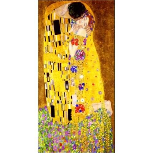 Classic Artist Gustav Klimt kiss Abstract Oil Painting on Canvas Print Poster Modern Art Wall Pictures For Living Room Cuadros