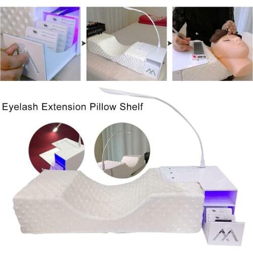 LED Light Eyelash Extension Set Neck Support Disinfection U Shape Pillow Grafting Workbench USB Powered Makeup Tool Ergonomic