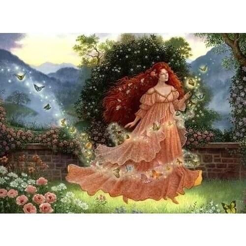 Summer Fairy Art Cross Stitch Kits Crafts Top Quality Embroidery Needlework DIY 14CT Canvas Unprinted Decor Handmade