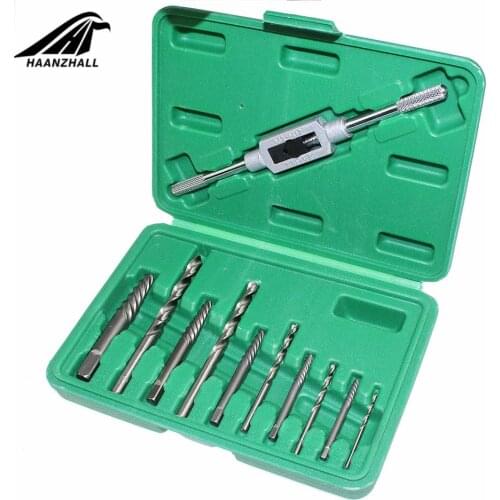 11pcs 3MM-10MM Damaged Screw Extractor Drill Bits Guide Set Broken Speed Out Easy Out Bolt Stud Stripped Screw Remover Tool