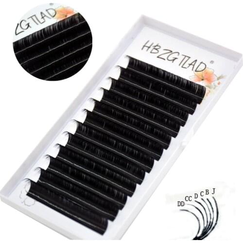 All Sizes False Eyelash Extensions Mink Black Material C/D/CC/DD Curls 1 Tray/Lot