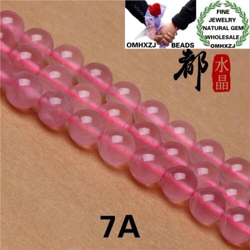 OMHXZJ Wholesale ZB207 6781012mm DIY Bracelet Necklace Jewelry Accessories Natural Stone Fine Madagascar Rose Quartz Round Beads