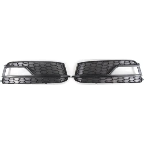 A Pair Front Bumper Fog Light Lamp Grille Grill Fit For AUDI S5 S-Line A5 13-17