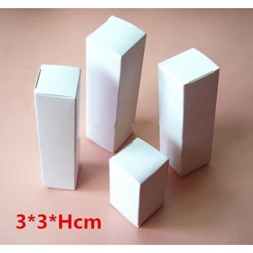 50pcs/lot-3*3*(5-11)H Blank White Paper Packaging Box for facial cream cosmetics handmade soap gift storage boxes valve tubes
