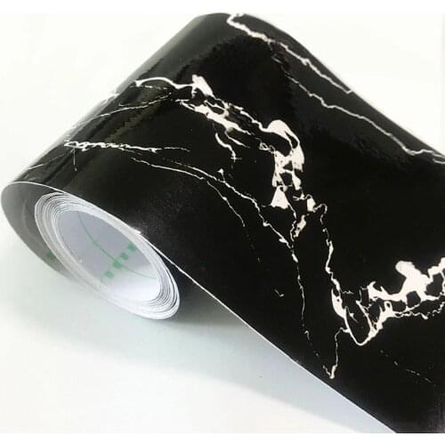 Self-Adhesive Waterproof Marble Texture Wallpaper Borders Living Room Bedroom Bathroom Luxury Home Decor Wall Treatment Stickers