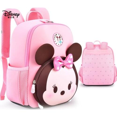 Disney Mickey Mouse Student Schoolbag Cartoon Pink Minnie Girl Shoulder Bookbag Fashion Woman Backpack Boy Handbag Hobos