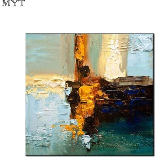 Special gift Modren Handmade abstract Yellow color pictures Home Decor Wall Arts Oil Painting for living room bedroom no framed