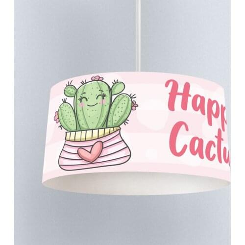 Lamp For Kids Bedrooms Light Chandelier for Living Room Childrens Room Happy Cactus Light Pink Model 137